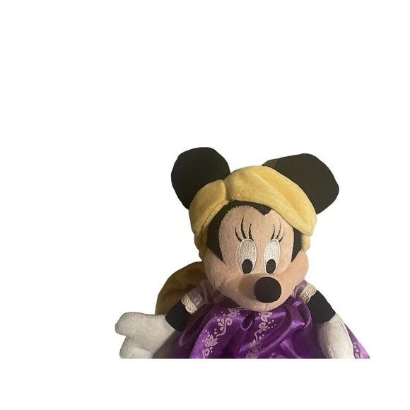 Plush Minnie Mouse Rapunzel Princess Disney Park14" w/Satin Dress Blond wig - Picture 5 of 12